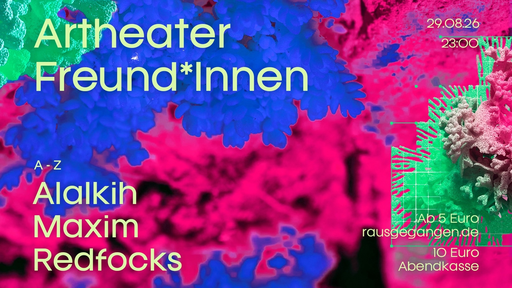 event_29_08_26 Artheater Freund*Innen | House - Speedhouse - Techno