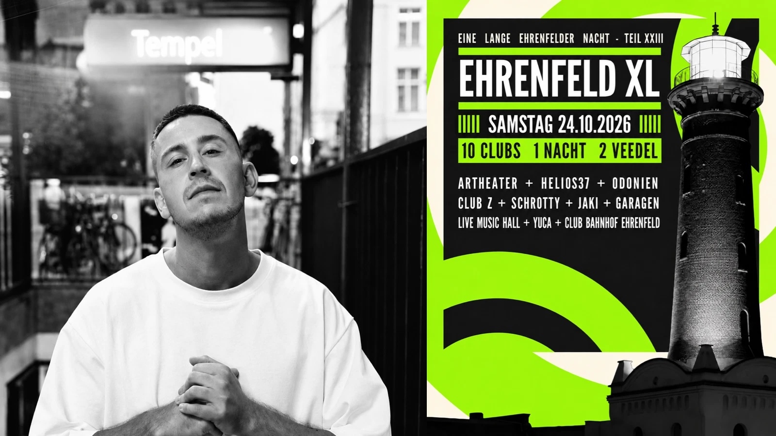 Artheater w/ A.D.H.S. (Drumcode, Berlin) & Lewis Fautzi (PoleGroup, Portugal) | Ehrenfeld XL &ndash; 10 Clubs, 1 Nacht, 2 Veedel
